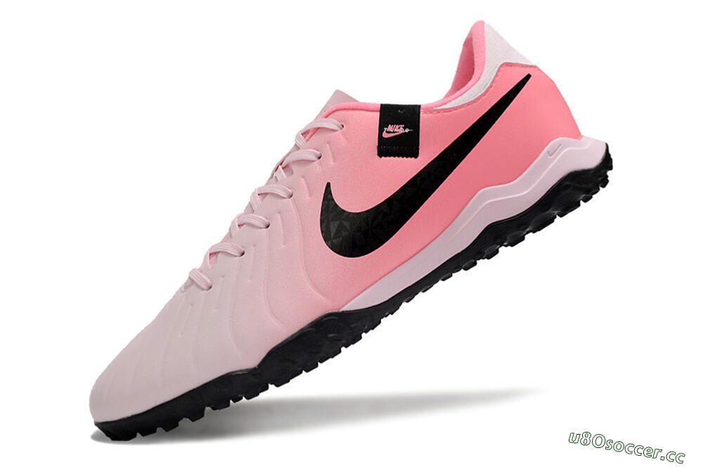 Men's Nike Tiempo Legend 10 Academy TF Artificial Turf Low-Tops Football Shoes - Pink/Black/White 5