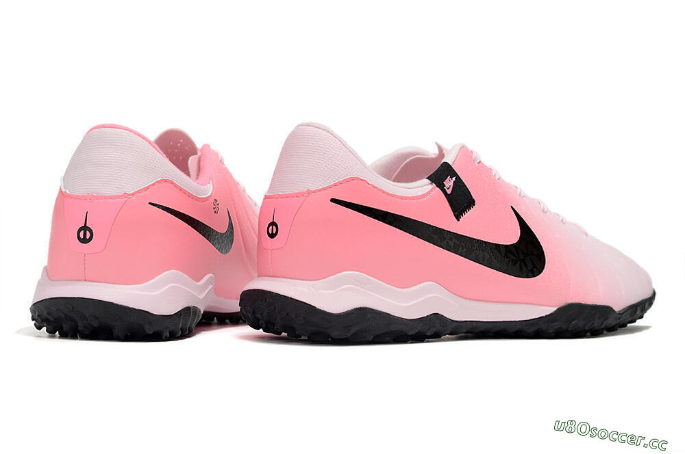 Men's Nike Tiempo Legend 10 Academy TF Artificial Turf Low-Tops Football Shoes - Pink/Black/White 6
