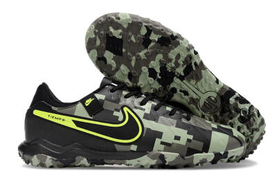 Men's Nike Tiempo Legend 10 Academy TF Artificial Turf Low-Tops Football Shoes - Camo/Yellow