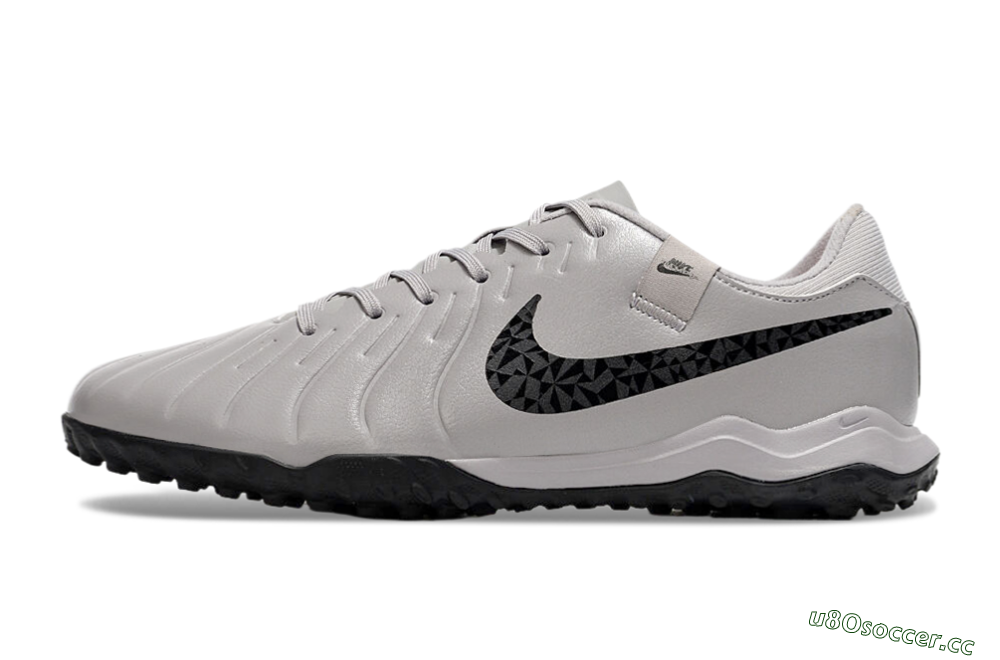 Men's Nike Tiempo Legend 10 Academy TF Artificial Turf Low-Tops Football Shoes - Grey/Black/Pink 0