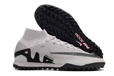 Men's Nike Air Zoom Mercurial Superfly 9 Elite TF Artificial Turf High-Tops Football Shoes - Grey/Black/Pink