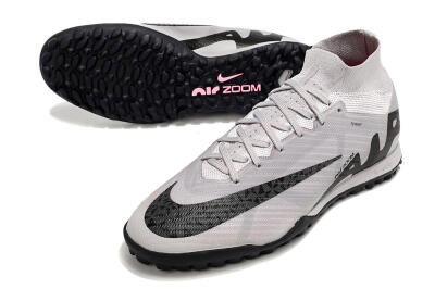 Men's Nike Air Zoom Mercurial Superfly 9 Elite TF Artificial Turf High-Tops Football Shoes - Grey/Black/Pink