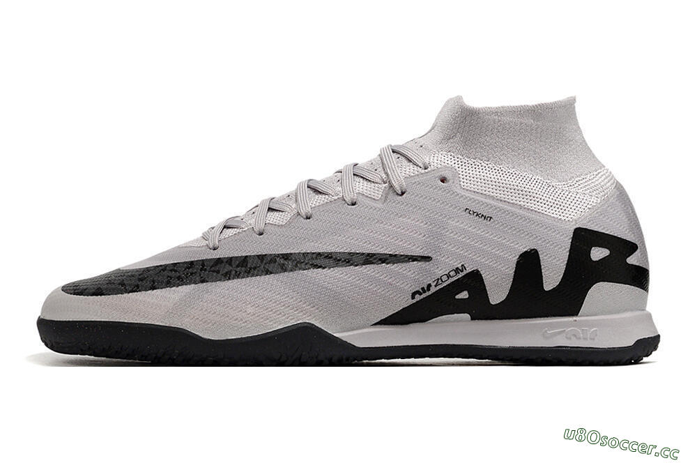 Men's Nike Air Zoom Mercurial Superfly 9 Elite IC Indoor & Futsal High-Tops Football Shoes - Grey/Black/Pink 0