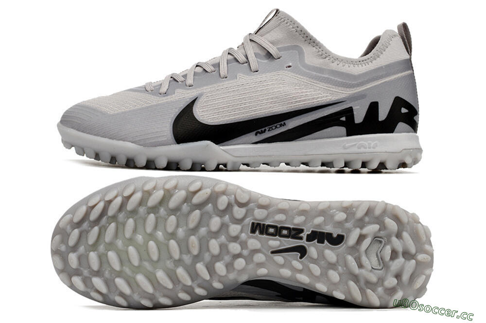 Men's Nike Air Zoom Mercurial Vapor 15 Pro TF Artificial Turf Low-Tops Football Shoes - Grey/Black 1