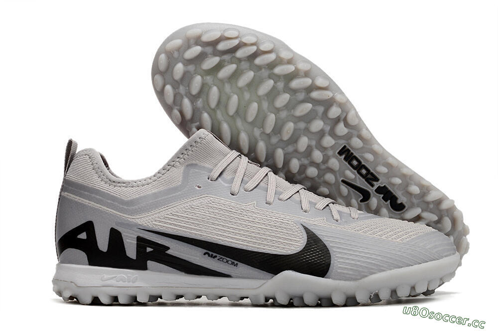 Men's Nike Air Zoom Mercurial Vapor 15 Pro TF Artificial Turf Low-Tops Football Shoes - Grey/Black 2