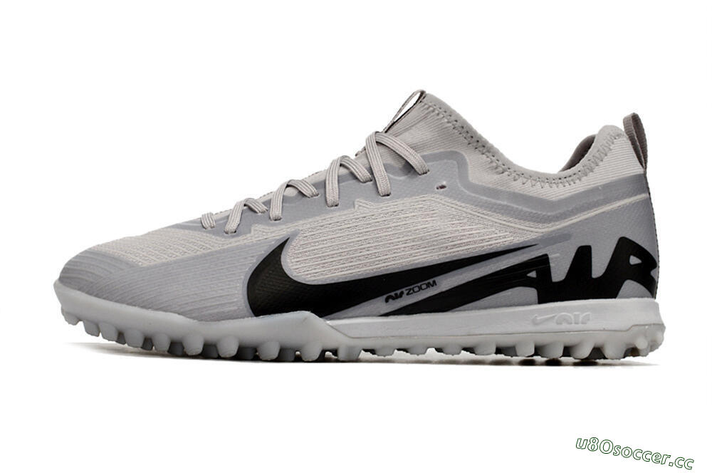 Men's Nike Air Zoom Mercurial Vapor 15 Pro TF Artificial Turf Low-Tops Football Shoes - Grey/Black 0