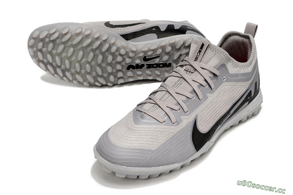 Men's Nike Air Zoom Mercurial Vapor 15 Pro TF Artificial Turf Low-Tops Football Shoes - Grey/Black 3
