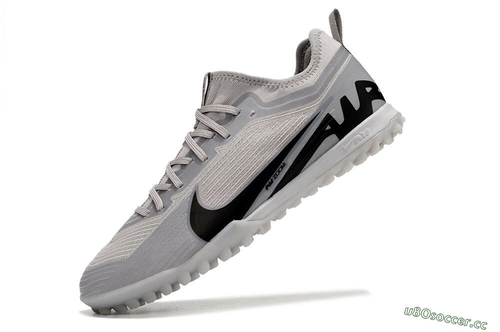 Men's Nike Air Zoom Mercurial Vapor 15 Pro TF Artificial Turf Low-Tops Football Shoes - Grey/Black 5
