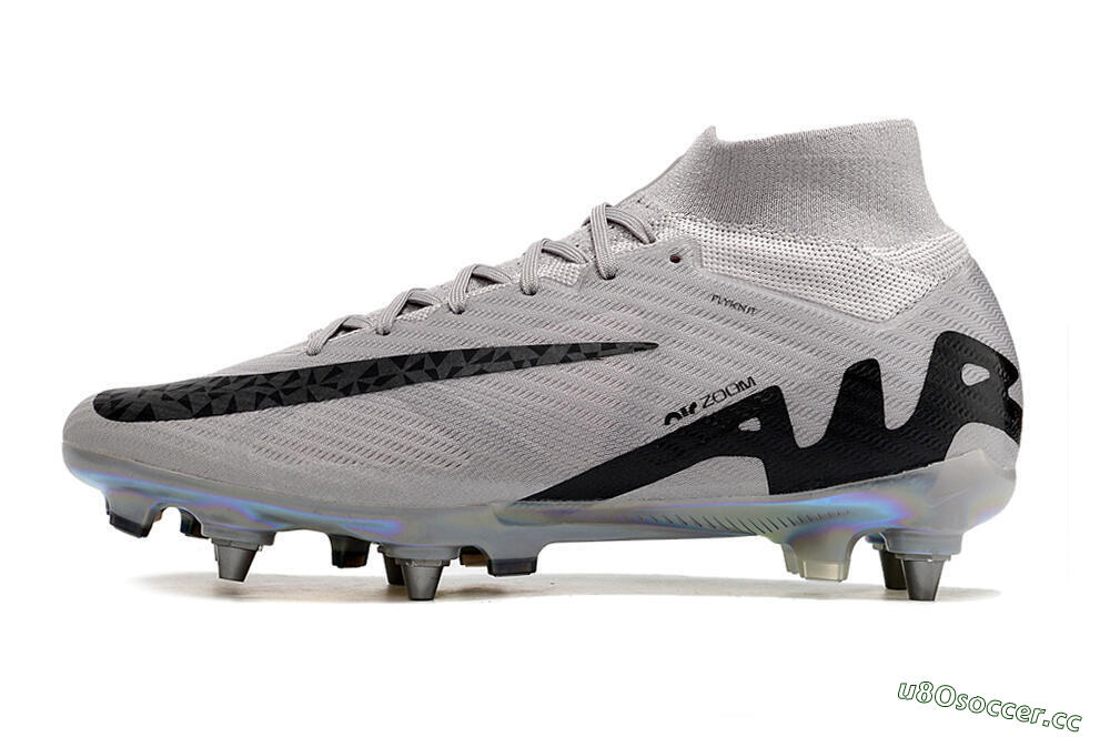 Men's Nike Air Zoom Mercurial Superfly 9 Elite SG Soft Ground High-Tops Football Boots - Grey/Black/Gold 0
