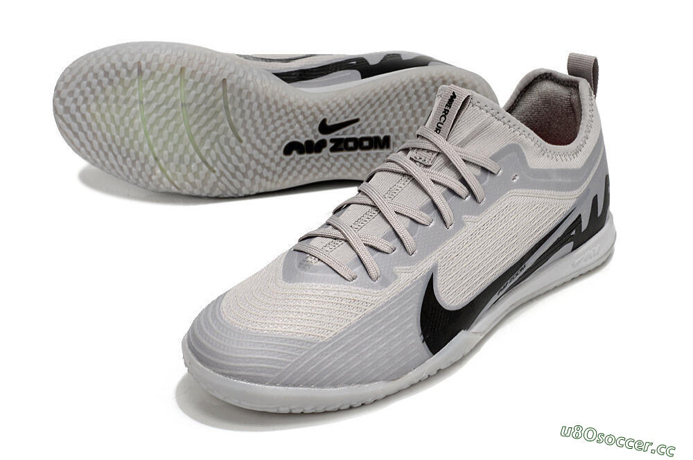 Men's Nike Air Zoom Mercurial Vapor 15 Pro IC Indoor & Futsal Low-Tops Football Shoes - Grey/Black 3