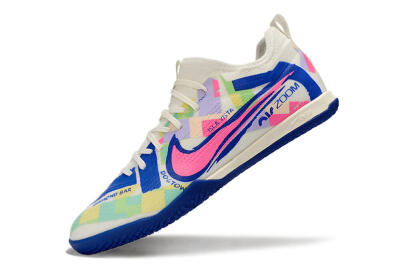 Men's Nike Air Zoom Mercurial Vapor 15 Pro IC Indoor & Futsal Low-Tops Football Shoes - White/Pink/Blue/Yellow