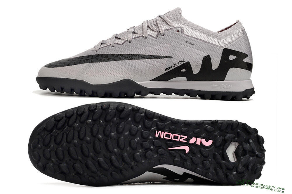 Men's Nike Air Zoom Mercurial Vapor 15 Elite TF Artificial Turf Low-Tops Football Shoes - Grey/Black/Pink 1