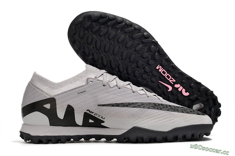 Men's Nike Air Zoom Mercurial Vapor 15 Elite TF Artificial Turf Low-Tops Football Shoes - Grey/Black/Pink 2