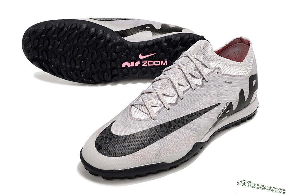 Men's Nike Air Zoom Mercurial Vapor 15 Elite TF Artificial Turf Low-Tops Football Shoes - Grey/Black/Pink 3