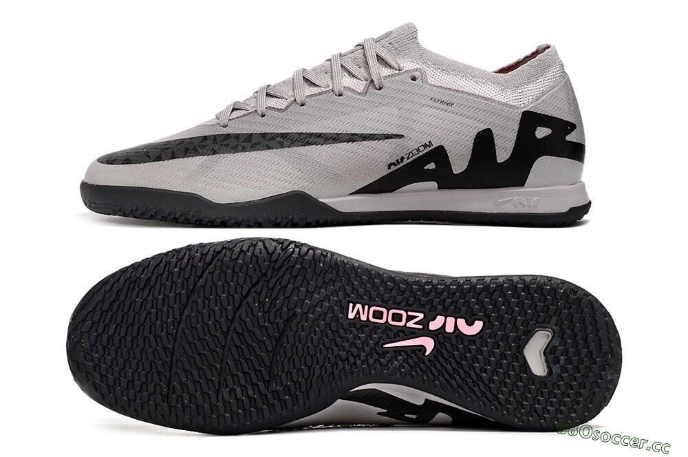 Men's Nike Air Zoom Mercurial Vapor 15 Elite IC Indoor & Futsal Low-Tops Football Shoes - Grey/Black/Pink 1