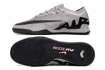 Men's Nike Air Zoom Mercurial Vapor 15 Elite IC Indoor & Futsal Low-Tops Football Shoes - Grey/Black/Pink