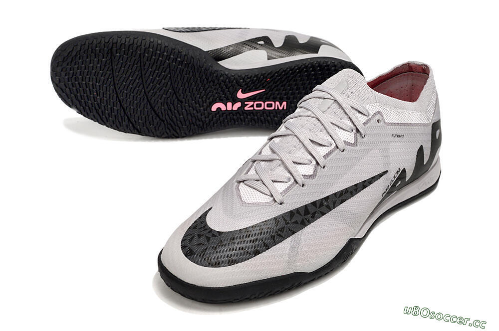 Men's Nike Air Zoom Mercurial Vapor 15 Elite IC Indoor & Futsal Low-Tops Football Shoes - Grey/Black/Pink 3