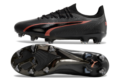 Men's Puma Ultra Ultimate FG Firm Ground Low-Tops Football Boots - Black/Red