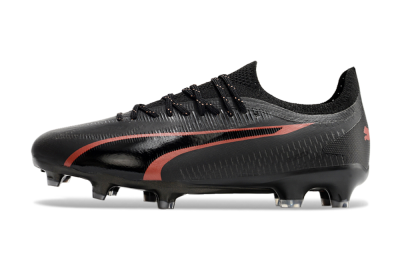 Men's Puma Ultra Ultimate FG Firm Ground Low-Tops Football Boots - Black/Red