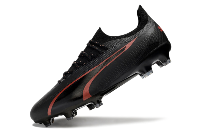 Men's Puma Ultra Ultimate FG Firm Ground Low-Tops Football Boots - Black/Red