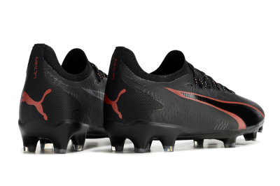 Men's Puma Ultra Ultimate FG Firm Ground Low-Tops Football Boots - Black/Red