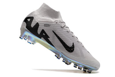 Men's Nike Air Zoom Mercurial Superfly 9 Elite AG Artificial Grass High-Tops Football Boots - Grey/Black/Gold