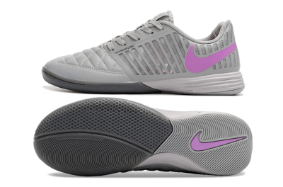 Men's Nike Lunar Gato 2 IC Indoor & Futsal Low-Tops Football Shoes - Grey/Purple/White