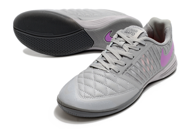 Men's Nike Lunar Gato 2 IC Indoor & Futsal Low-Tops Football Shoes - Grey/Purple/White