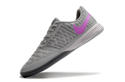Men's Nike Lunar Gato 2 IC Indoor & Futsal Low-Tops Football Shoes - Grey/Purple/White
