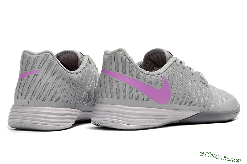Men's Nike Lunar Gato 2 IC Indoor & Futsal Low-Tops Football Shoes - Grey/Purple/White 6
