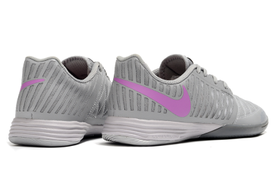 Men's Nike Lunar Gato 2 IC Indoor & Futsal Low-Tops Football Shoes - Grey/Purple/White