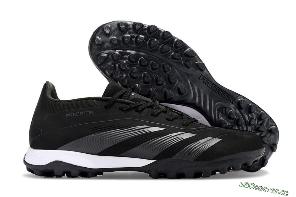 Men's Adidas Predator 24 Elite TF Artificial Turf Low-Tops Football Shoes - Black/White 2