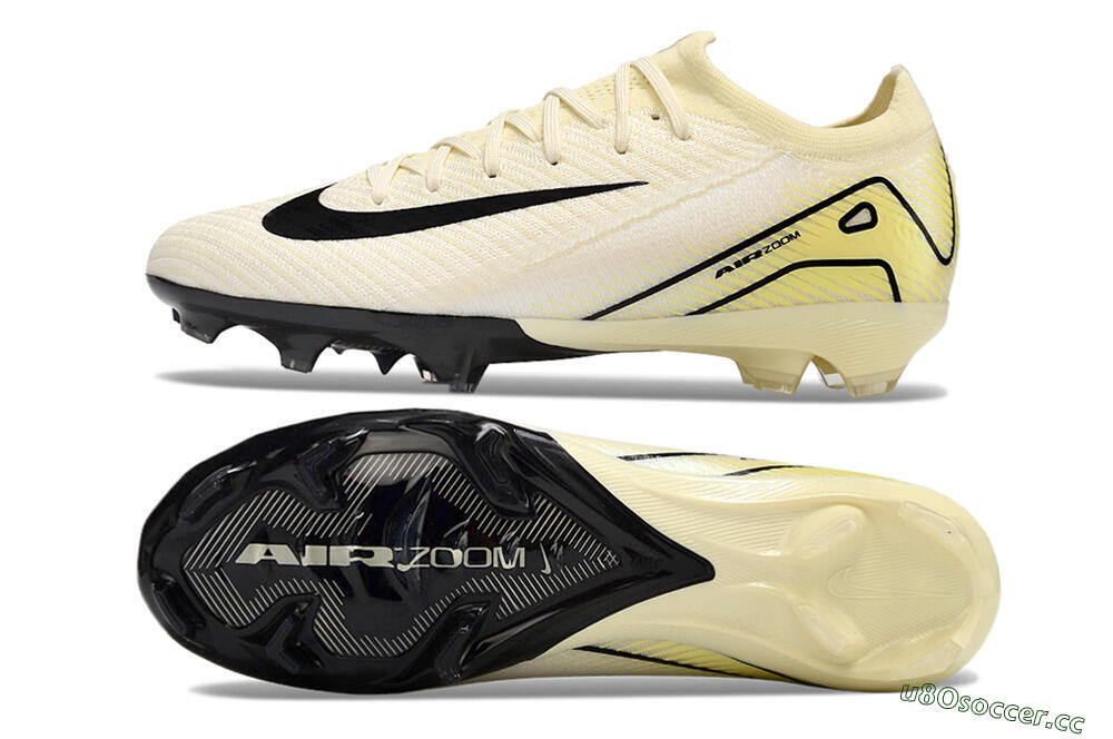 Men's Nike Air Zoom Mercurial Vapor 16 Elite FG Firm Ground Low-Tops Football Boots - Beige/Black/Yellow 1