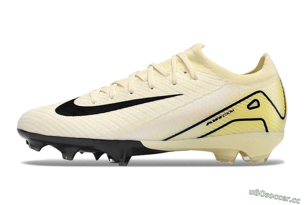 Men's Nike Air Zoom Mercurial Vapor 16 Elite FG Firm Ground Low-Tops Football Boots - Beige/Black/Yellow 0