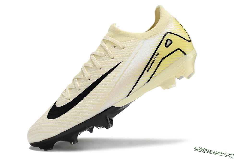 Men's Nike Air Zoom Mercurial Vapor 16 Elite FG Firm Ground Low-Tops Football Boots - Beige/Black/Yellow 5