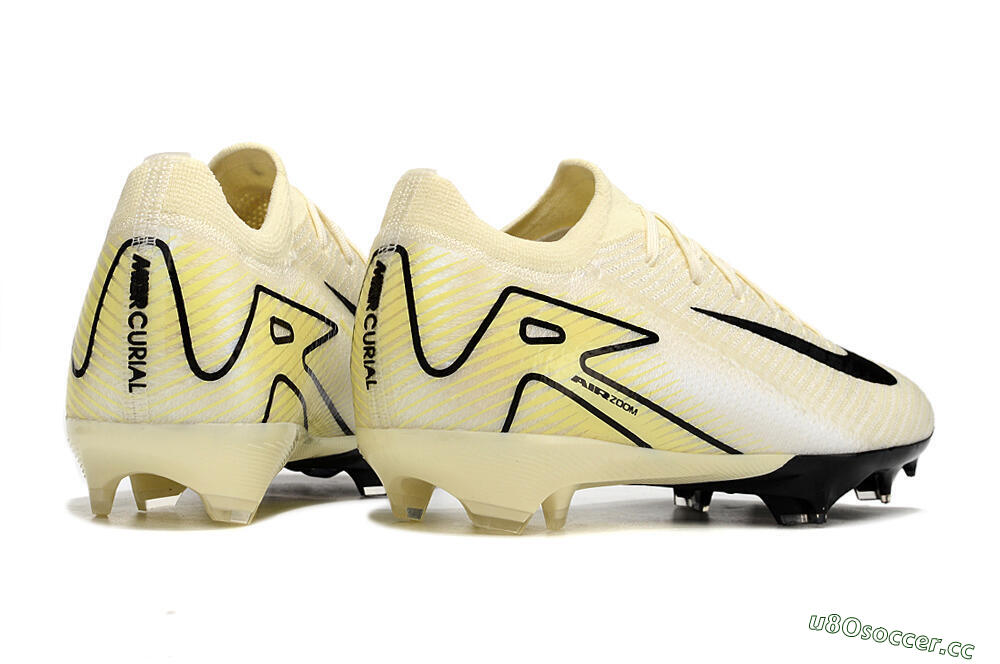 Men's Nike Air Zoom Mercurial Vapor 16 Elite FG Firm Ground Low-Tops Football Boots - Beige/Black/Yellow 6