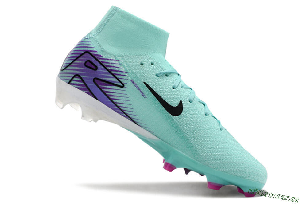 Men's Nike Air Zoom Mercurial Superfly 10 Elite FG Firm Ground High-Tops Football Boots - Jade/Black/Purple 4