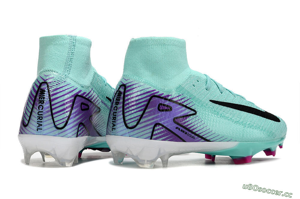 Men's Nike Air Zoom Mercurial Superfly 10 Elite FG Firm Ground High-Tops Football Boots - Jade/Black/Purple 6