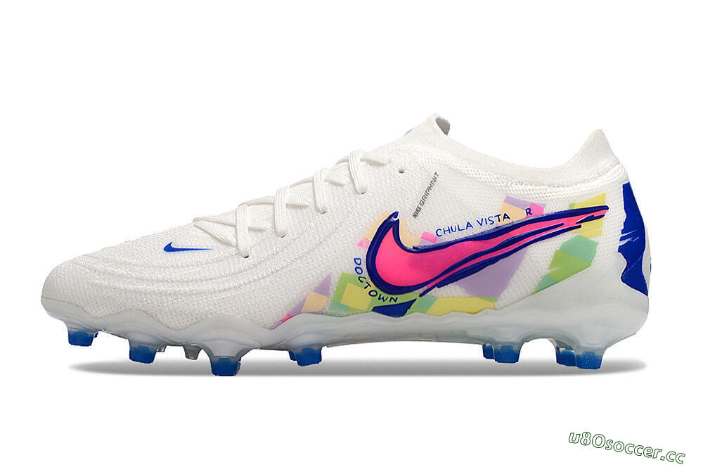 Men's Nike Phantom Luna Elite AG Artificial Grass Low-Tops Football Boots - White/Pink/Blue 0