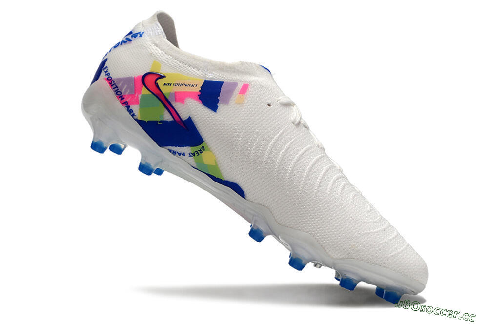 Men's Nike Phantom Luna Elite AG Artificial Grass Low-Tops Football Boots - White/Pink/Blue 4