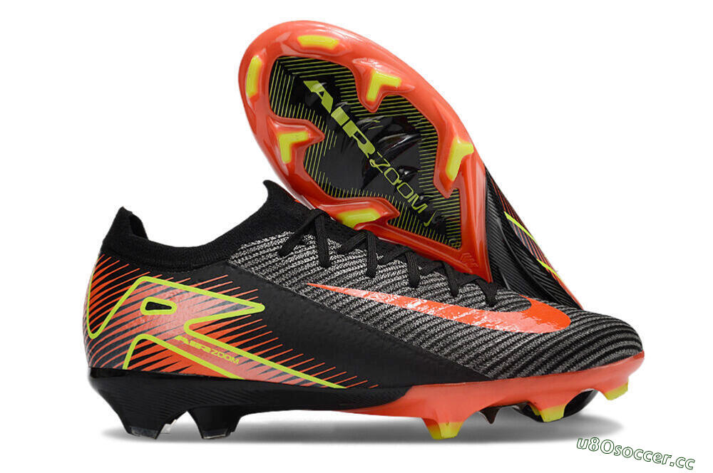 Men's Nike Air Zoom Mercurial Vapor 16 Elite FG Firm Ground Low-Tops Football Boots - Black/Red/Yellow 2