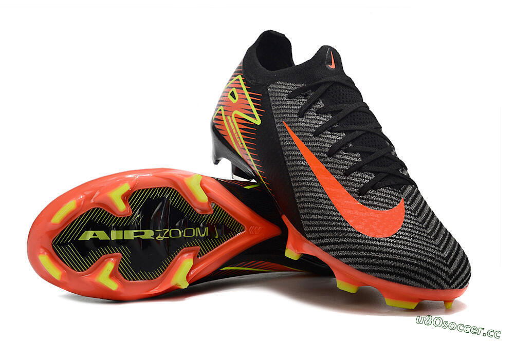 Men's Nike Air Zoom Mercurial Vapor 16 Elite FG Firm Ground Low-Tops Football Boots - Black/Red/Yellow 3