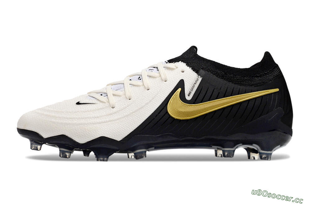 Men's Nike Phantom Luna Elite AG Artificial Grass Low-Tops Football Boots - White/Black/Gold 0
