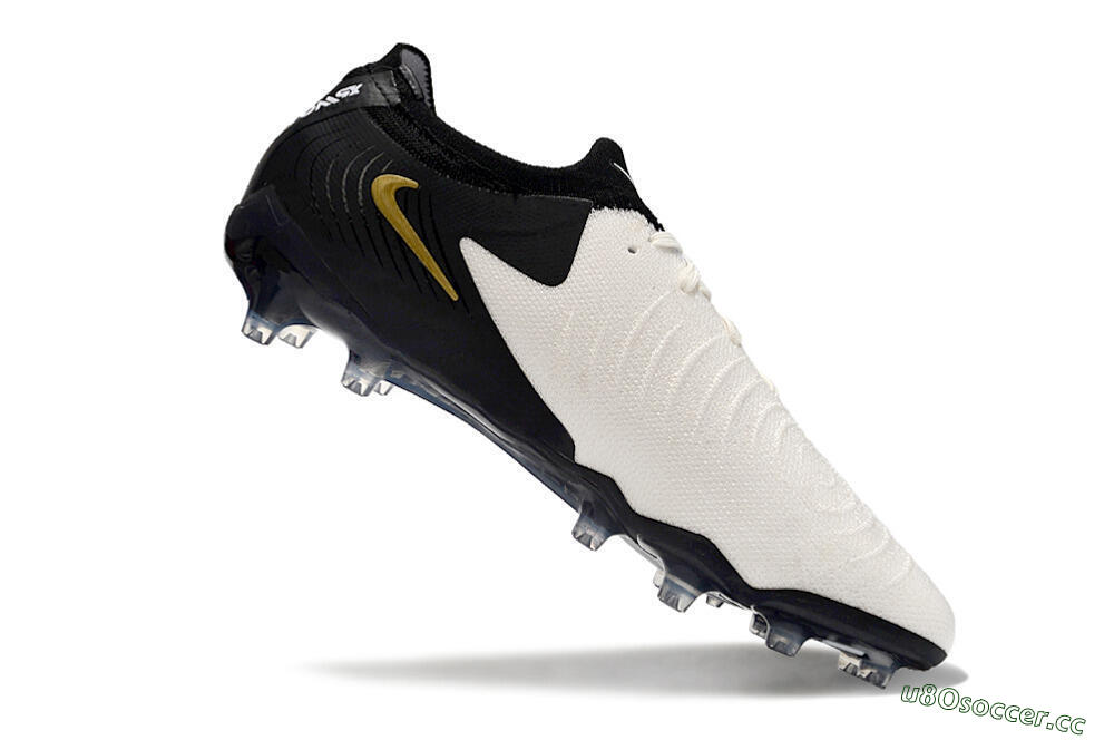 Men's Nike Phantom Luna Elite AG Artificial Grass Low-Tops Football Boots - White/Black/Gold 4