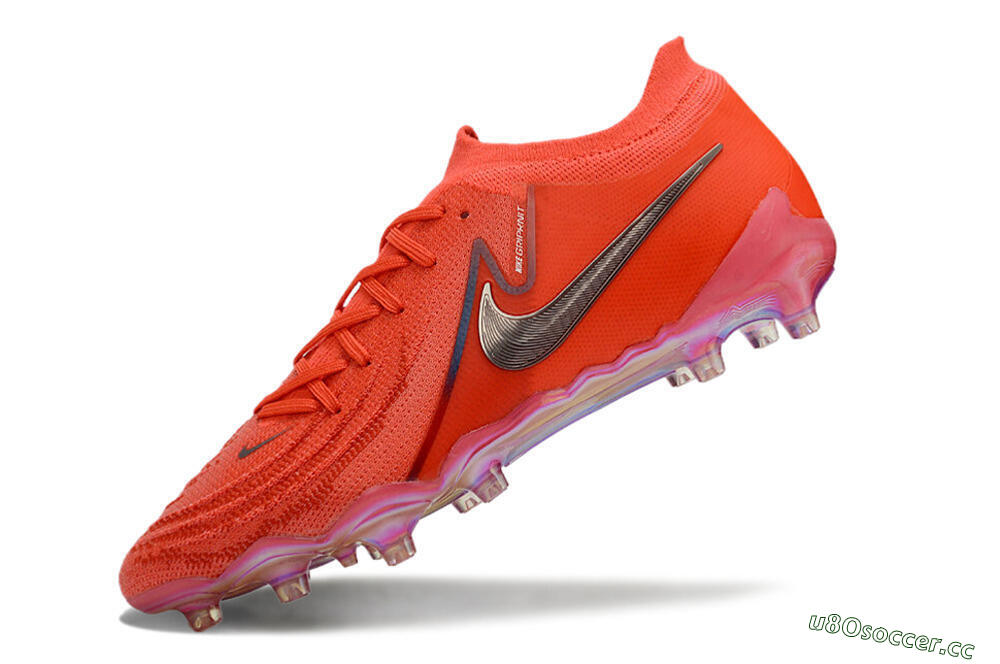 Men's Nike Phantom Luna Elite AG Artificial Grass Low-Tops Football Boots - Red/Silver/Gold 5