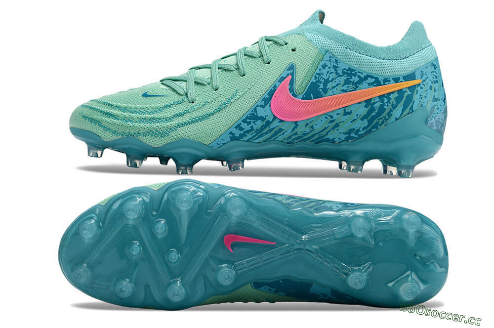 Men's Nike Phantom Luna Elite AG Artificial Grass Low-Tops Football Boots - Jade/Pink/Yellow 1