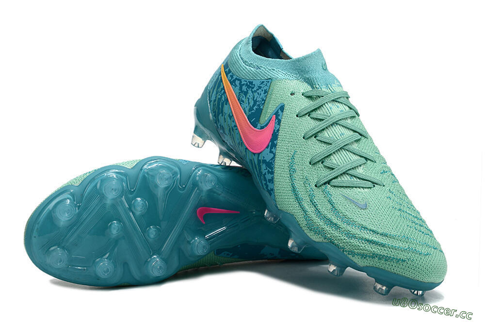 Men's Nike Phantom Luna Elite AG Artificial Grass Low-Tops Football Boots - Jade/Pink/Yellow 3