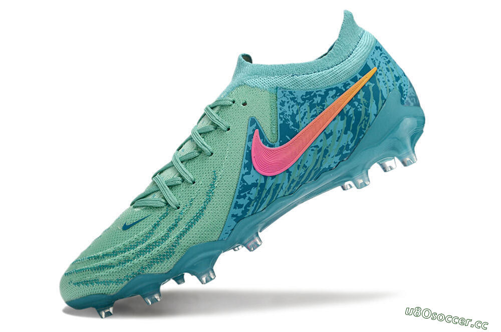 Men's Nike Phantom Luna Elite AG Artificial Grass Low-Tops Football Boots - Jade/Pink/Yellow 5