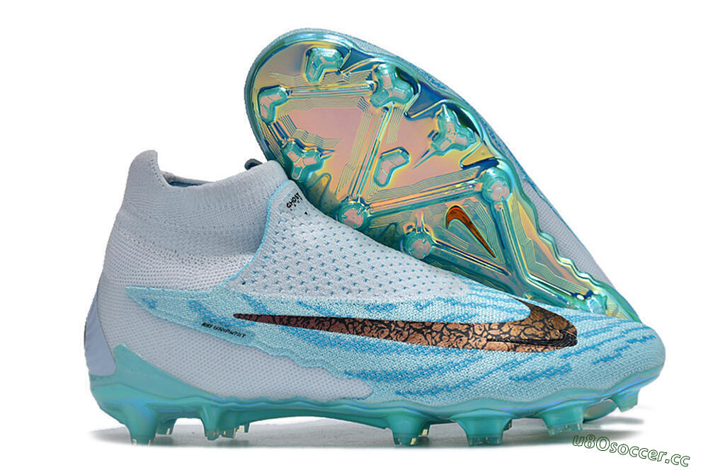 Unisex Nike Phantom GX Elite FG Firm Ground High-Tops Football Boots - Jade/Black/Gold 2