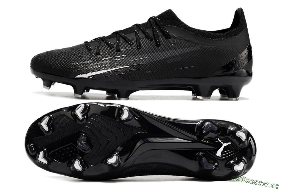 Men's Puma Ultra Ultimate FG Firm Ground Low-Tops Football Boots - Black/White 1